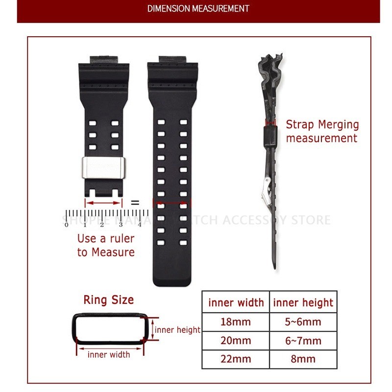 Stainless Steel Metal Watch Band Locker Ring 18mm 20mm 22mm 24mm Loop ...