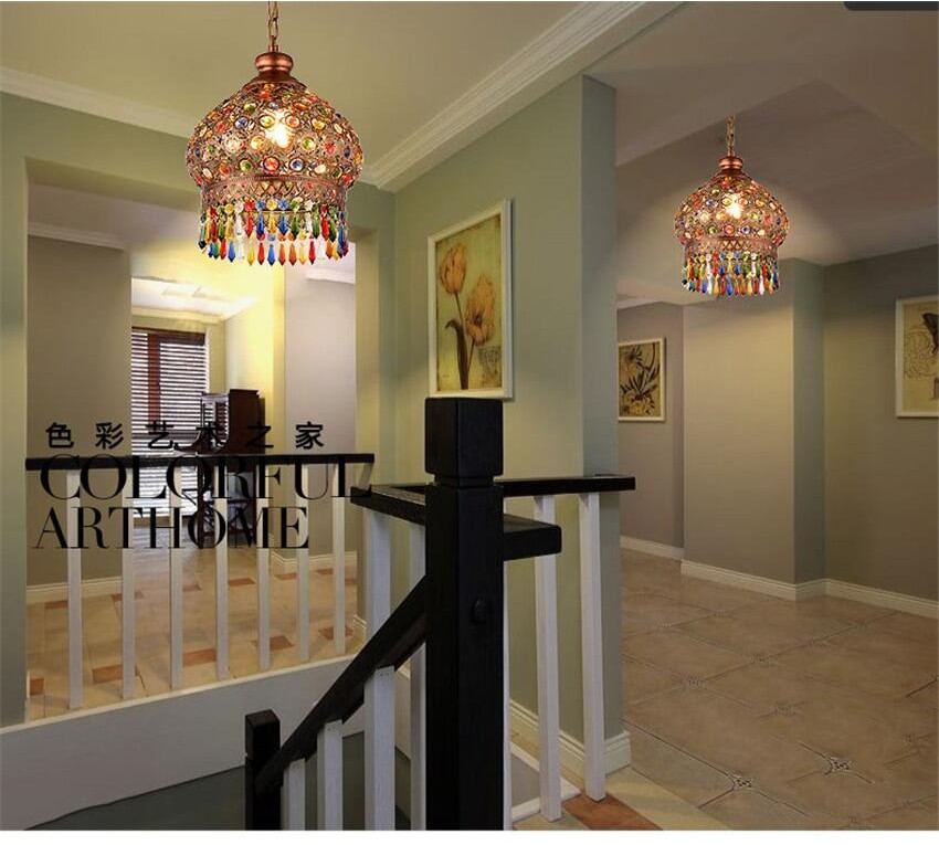 Bohemian Style Retro Pendant Light Wrought Iron Restaurant Color ...