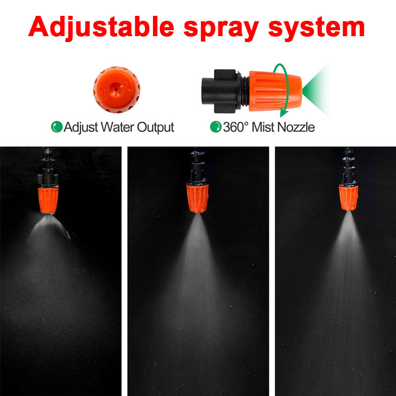 15/25/40M Garden Auto Watering System Outdoor Cooling Misting Nozzle ...