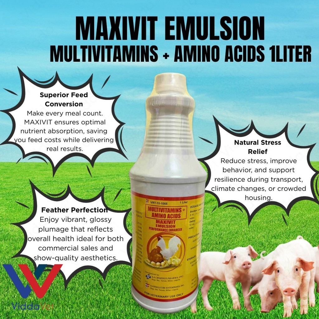 1Liter MAXIVIT Veterinary Emulsion Boost Immunity & Growth | Shopee ...
