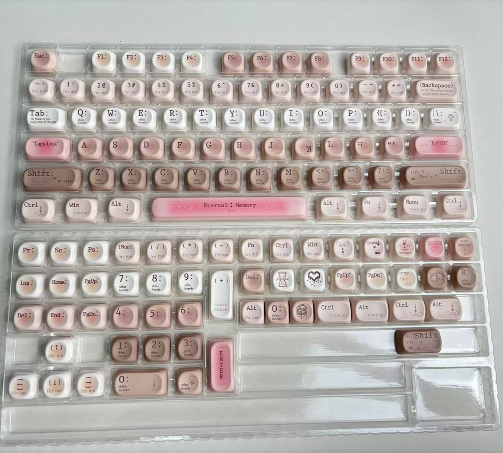 Tipsy Keycaps English MOA Profile Pink Brown Keycaps DYE-SUB PBT ...