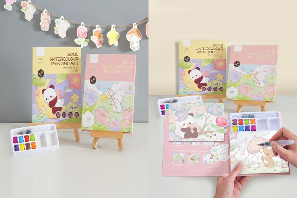 canaan Animalthemed Watercolor Book Extrathick Paper Coloring Book