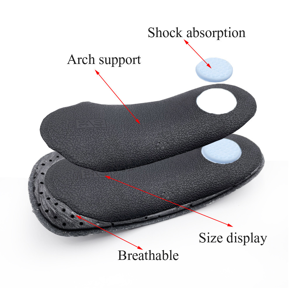 3/4 Leather Orthotic Insole arch support Flat Feet Heel Pain Half Pad ...