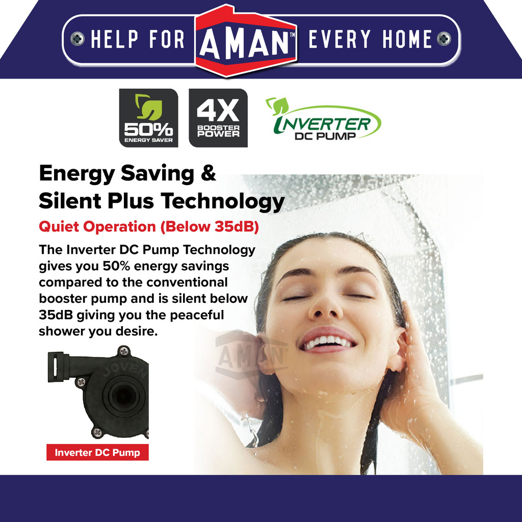 JOVEN Water Heater With Pump Rain Shower Bathroom Instant Hot Water ...