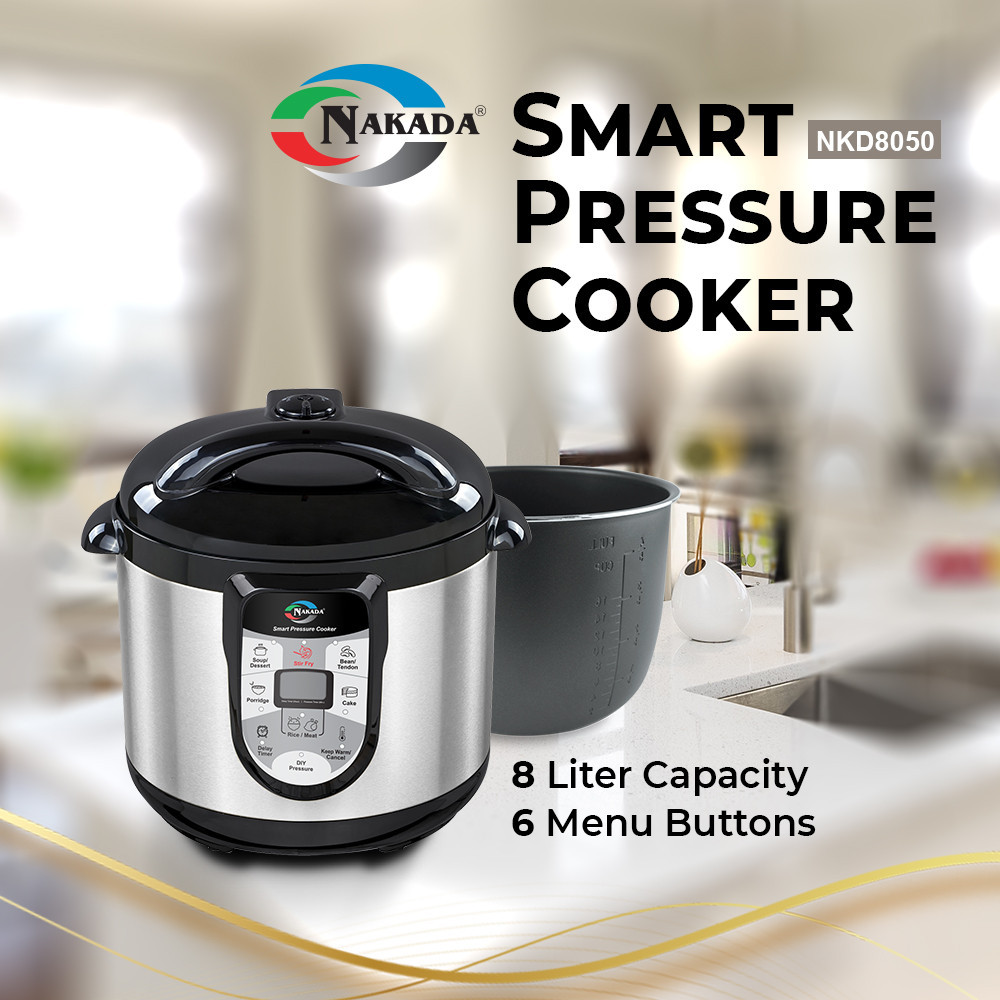 Nakada Litre Dual Pots Pressure Cooker NKD8050 (1 NON STICK POT