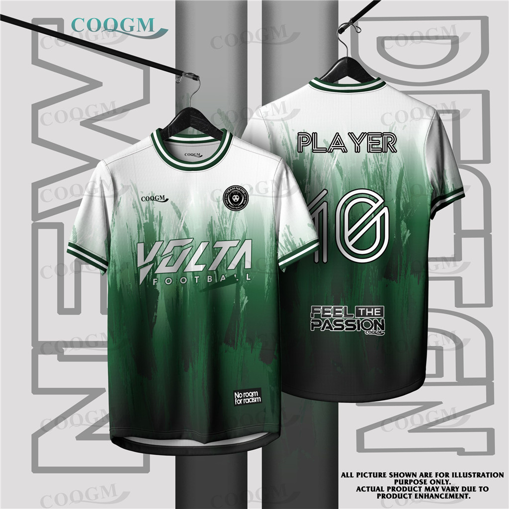 COQGM - GREEN INK Futsal Football baju Jersey Custom Name baju lelaki ...
