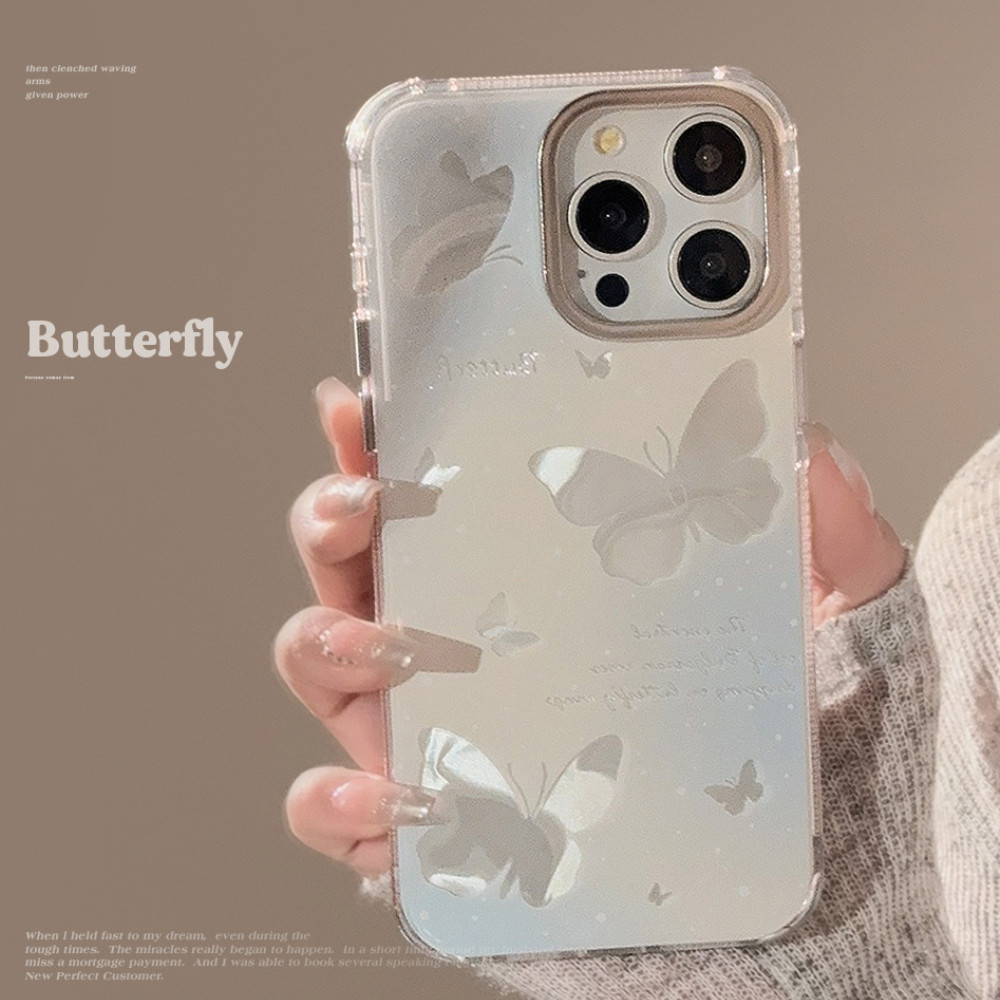 Luxury Silver Butterfly Chain Pendant Phone Case for iPhone 15 Pro Max ...