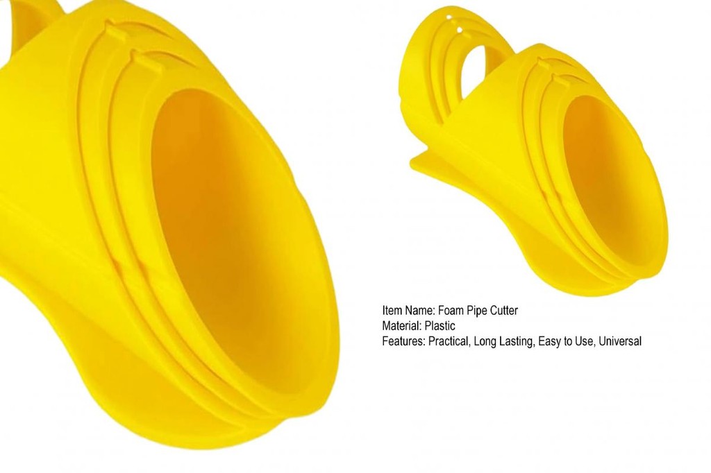 3-Piece Foam Pipe Cutter Tool Set – ABS Insulation Cutting Guide With Alignment Marks, For Home & Industrial Use (Yellow)
