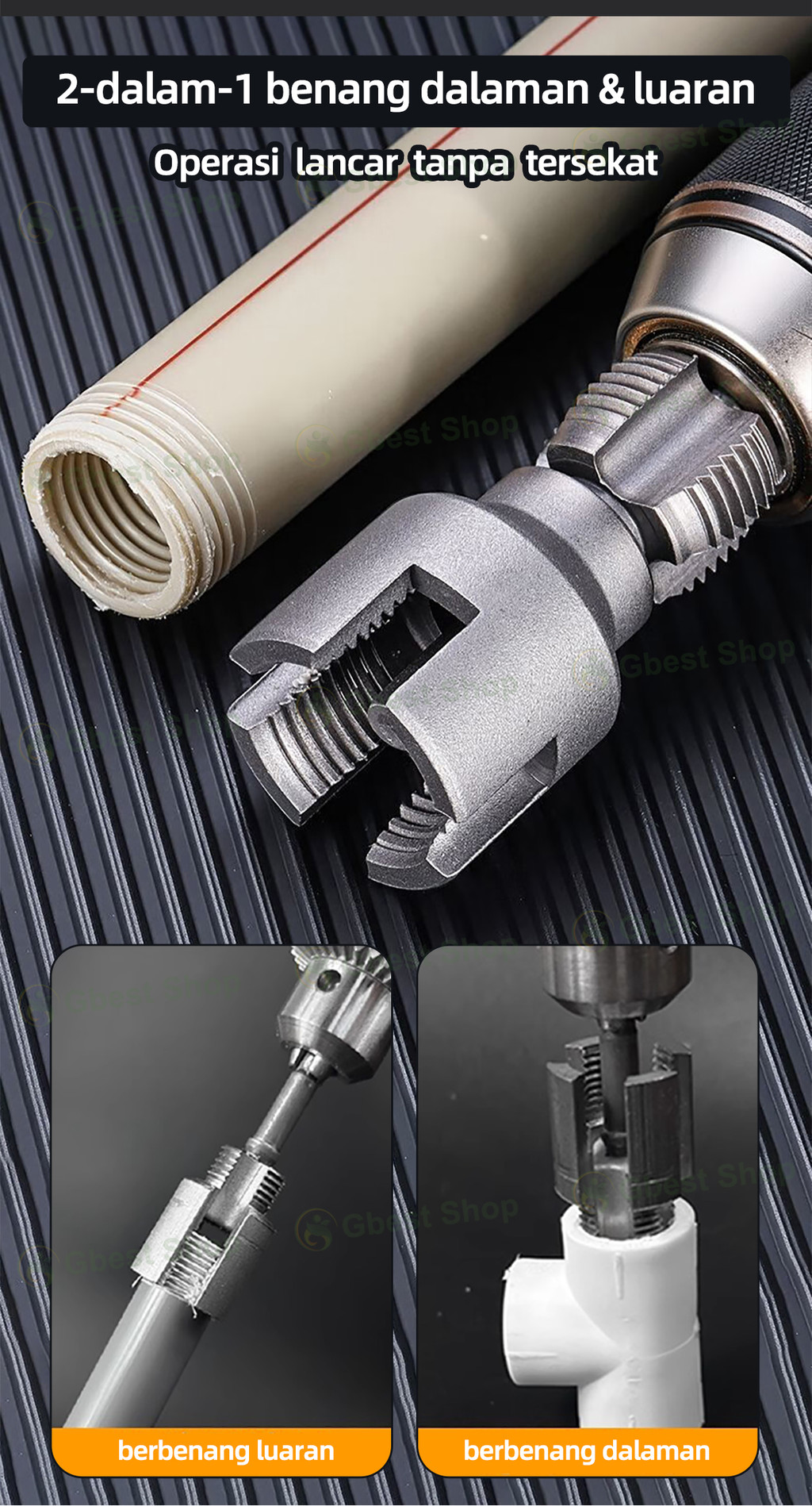 Gbest Alat Benang 2-fungsi PPR/PVC Dual Threading Tool thread tap Water ...