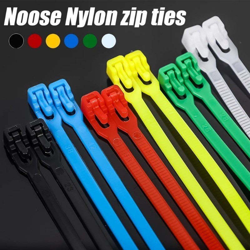 100PCS Nylon Reusable Cable Zip Tie - Self-locking Cable Tie - Slipknot ...