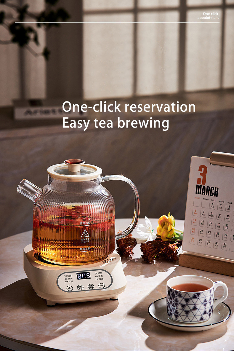 Health pot full glass kettle with tea strainer mini tea maker ...