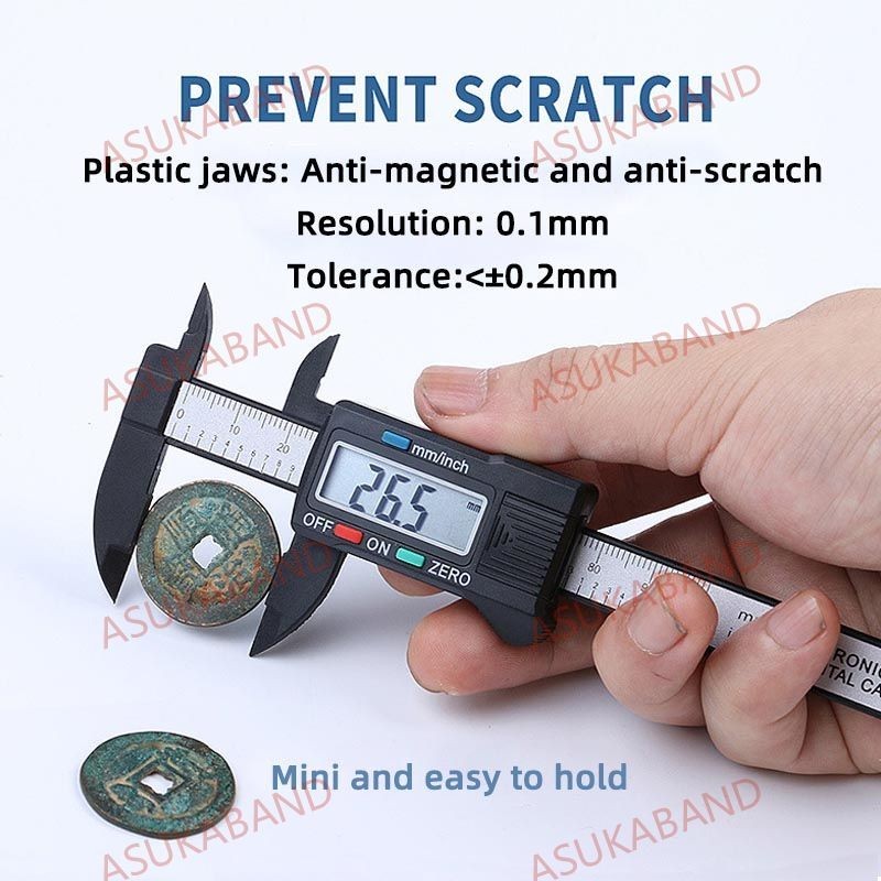 Electronic Caliper Digital Pachometer Plastic Big Screen Ruler 100mm ...