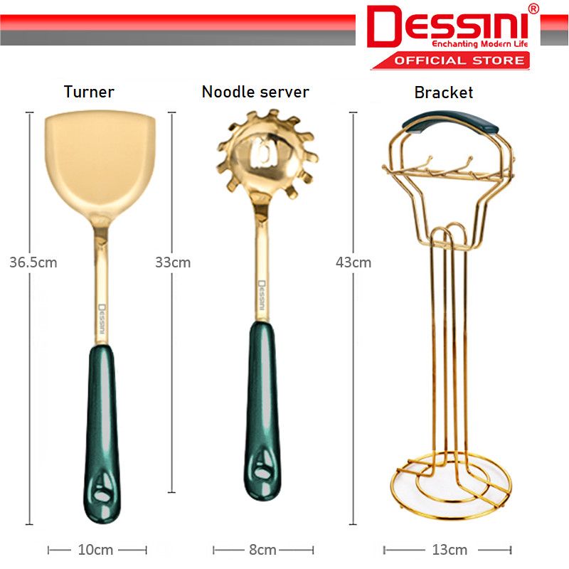 DESSINI ITALY Stainless Steel Utensil Turner Spoon Spaghetti Server ...