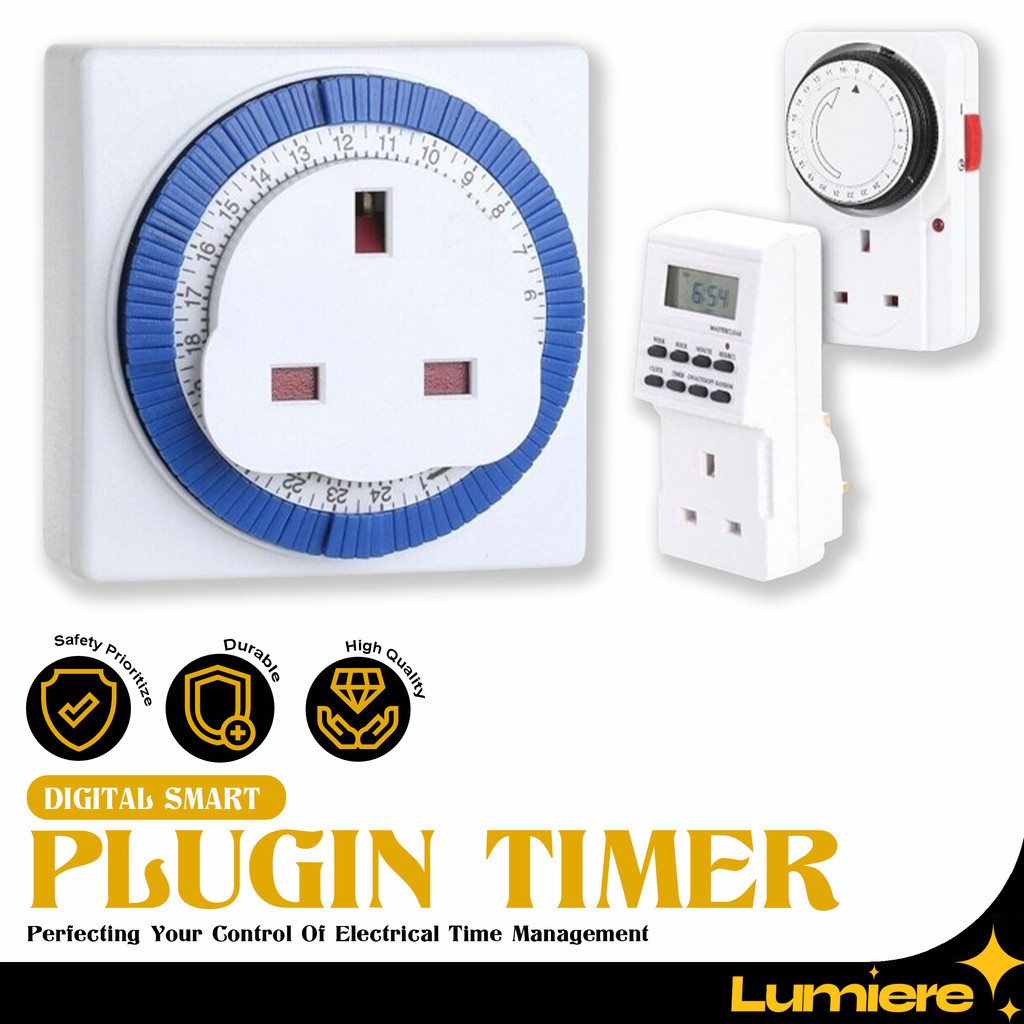 12 | 24 Hours | 7 Days 13A Timer Plug In Socket Outlet Analog Multi ...