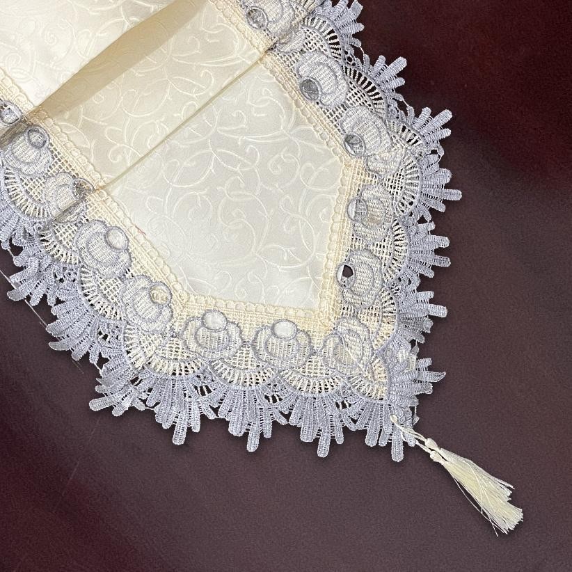 Romantika LACY TABLE RUNNER 38*180CM Luxury Lace TV Rack Cover Tassel ...