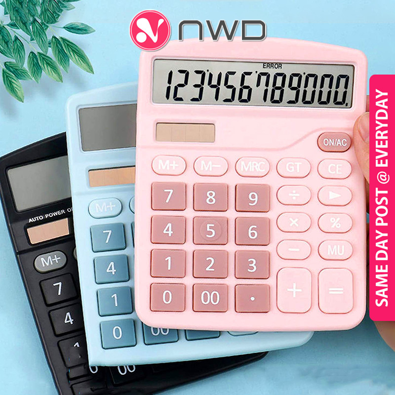 𝟭𝟮 𝗗𝗜𝗚𝗜𝗧𝗦 》Large LCD Calculator Electronic Calculators Office Supplies ...