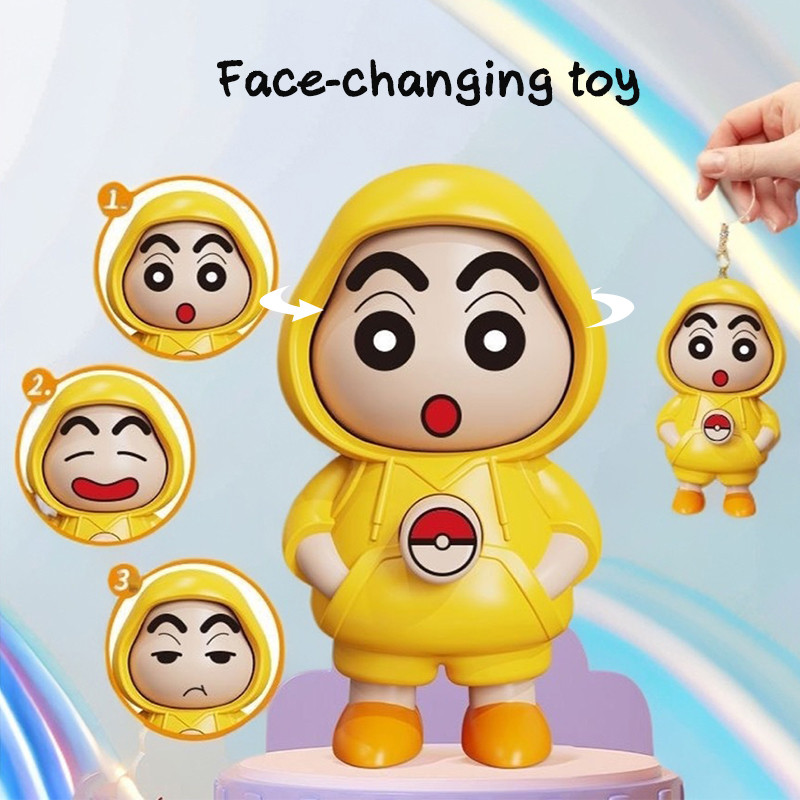Funny Halloween Keychains Crayon Shin Chan Face Change Toys Lovely Best