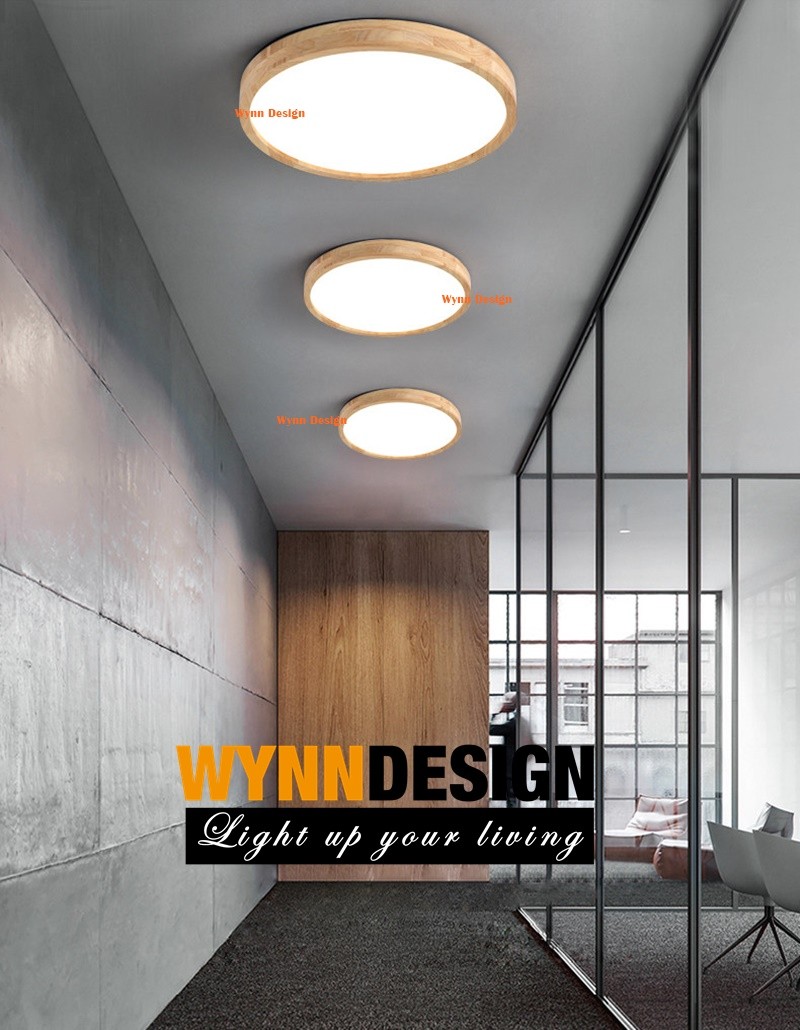 Wynn Design 26cm/40cm/50cm Darkwood Oak Style Panel Lampu Kayu Print ...