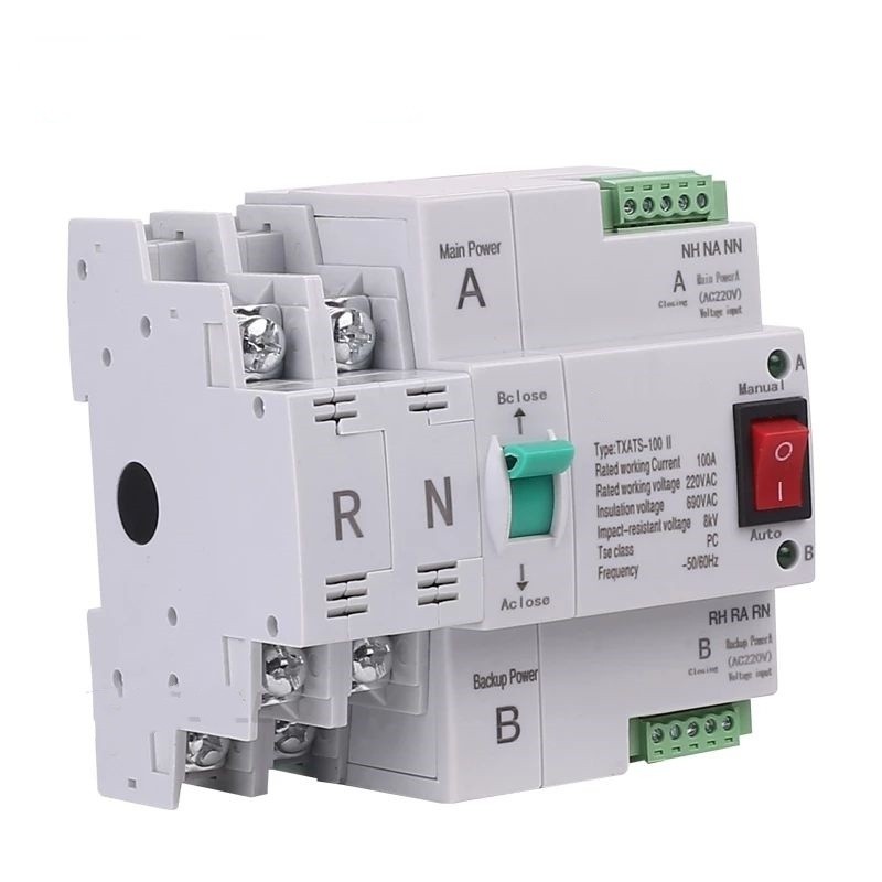 ATS Dual-Power Automatic Transfer Switch 2P 4P 100A Circuit Breaker MCB ...