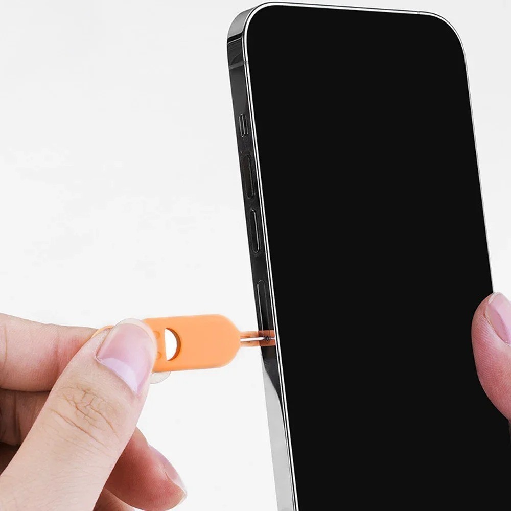 Portable 2 in 1 Anti-Lost Mini SIM Card Eject Pin Needle Universal ...