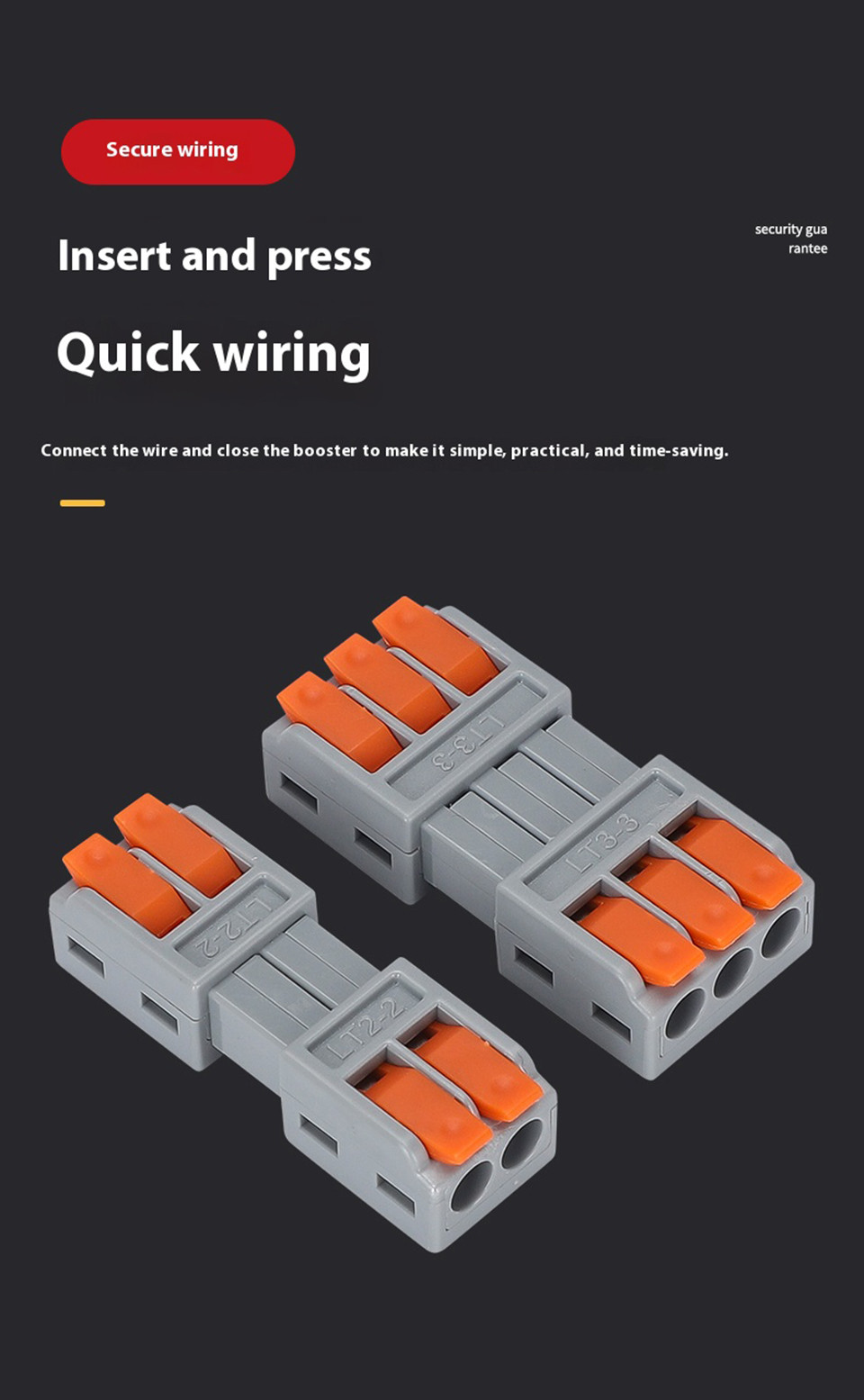 Quick Plug-In Terminal 2/3 Core Male Female Plug-In Connector Lamp ...