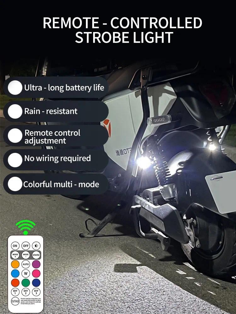 Universal Motorcycle Wireless RGB LED Strobe Lights With Controller ...