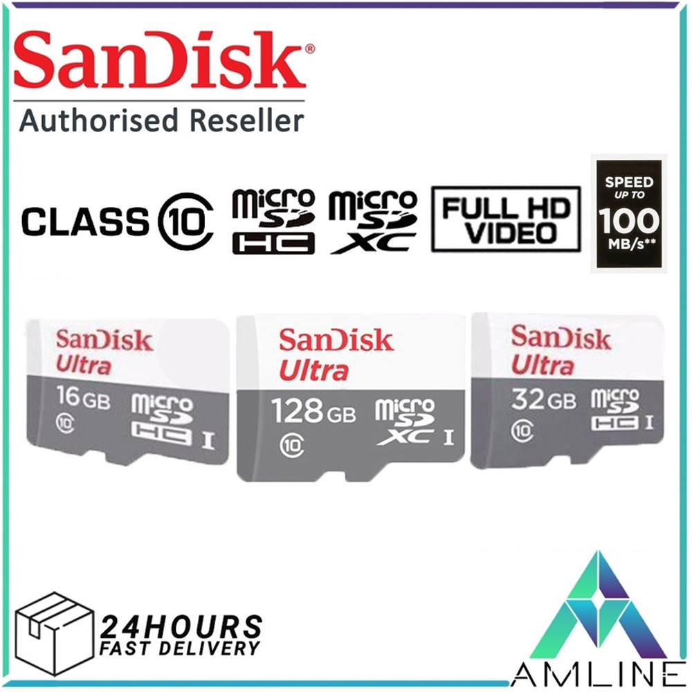 SanDisk Memory Card Ultra 80100MB/s Class 10 Micro SD Card (128GB/64GB