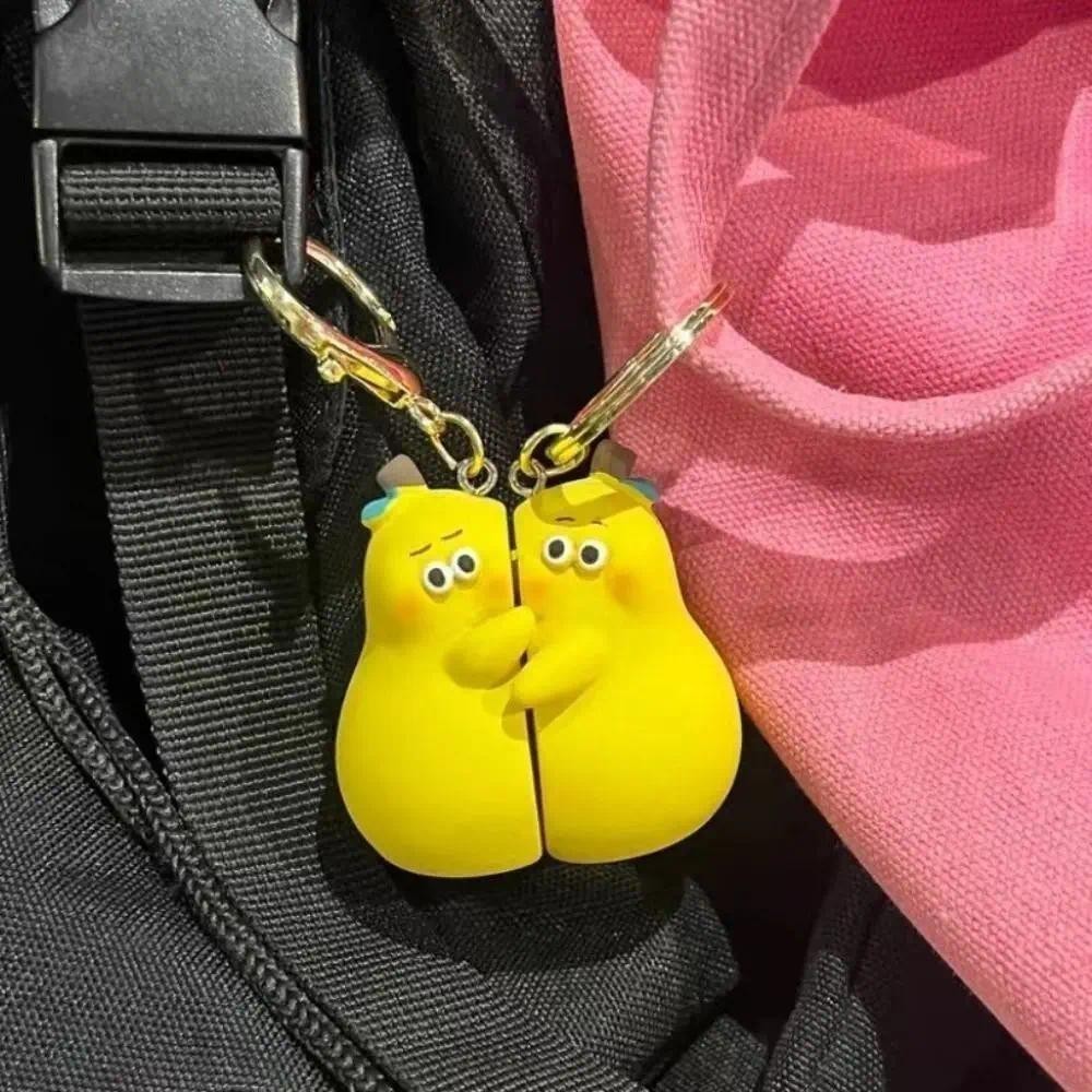 1Pair Cute Cartoon Love Bear Magnetic Suction Keychain Pendant Creative ...