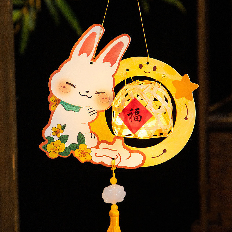 2025 Bamboo Woven Mid Autumn Festival Lantern Cute Rabbit Lantern DIY ...