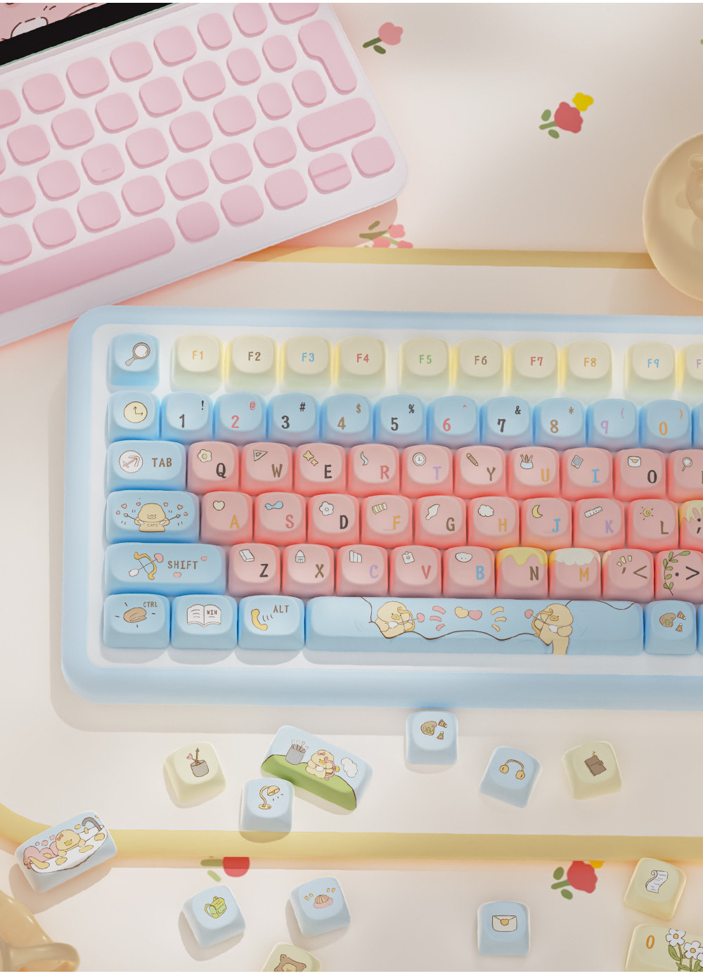 112-Keys Cartoon Themed Keycaps MoG height PBT Keycaps Personalized ...