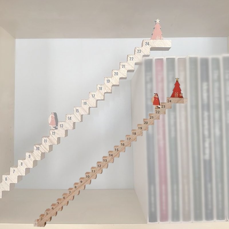 Christmas Whimsical Countdown Calendar With Vibrant Wooden Santa ...