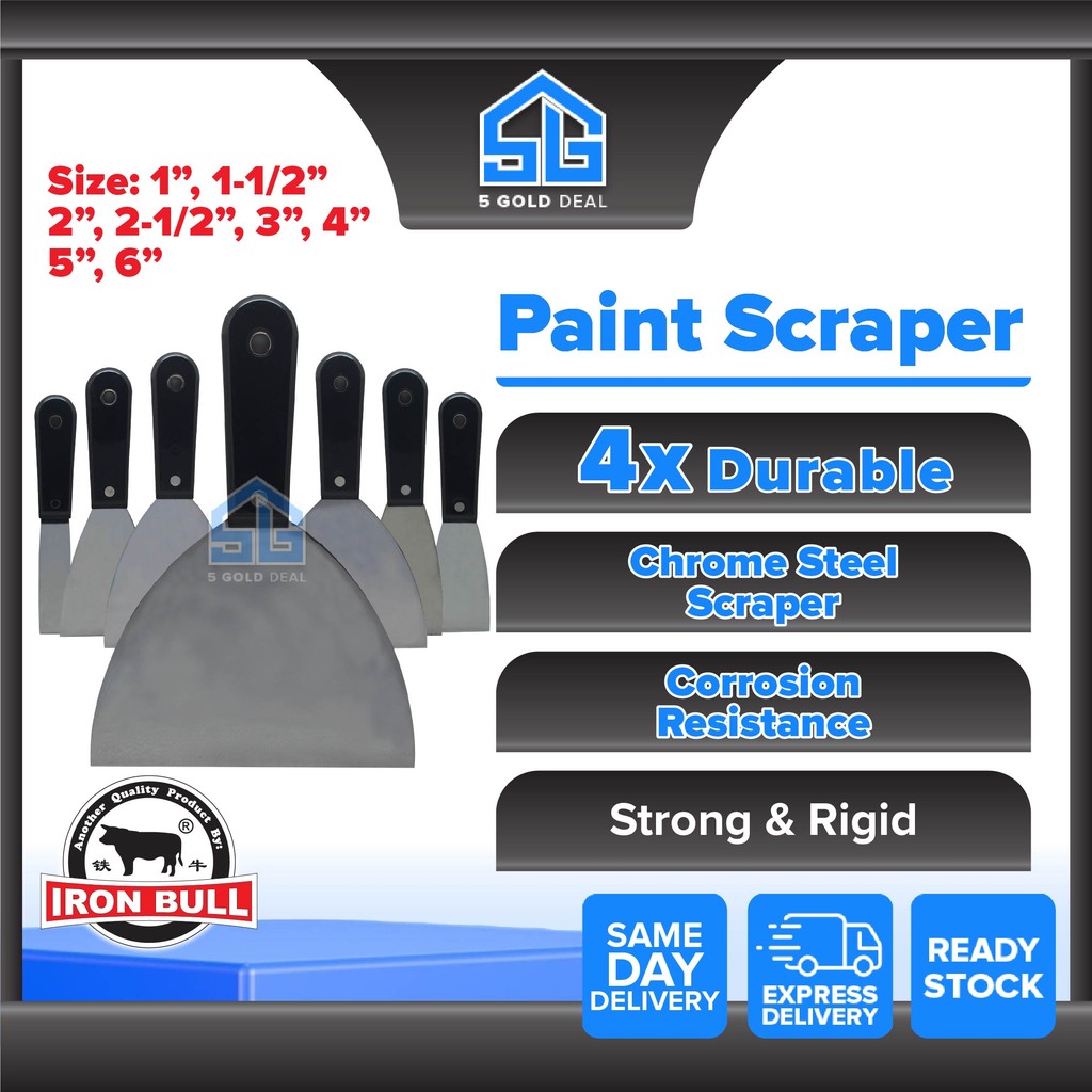 IRON BULL Scraper Stainless Steel Wall Scraper Chrome Steel Scraper ...