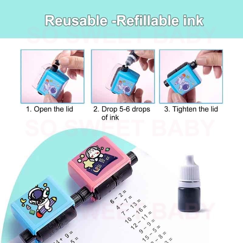 Math Roller Stamps for Kids Teaching Practice Math Stamp Student ...