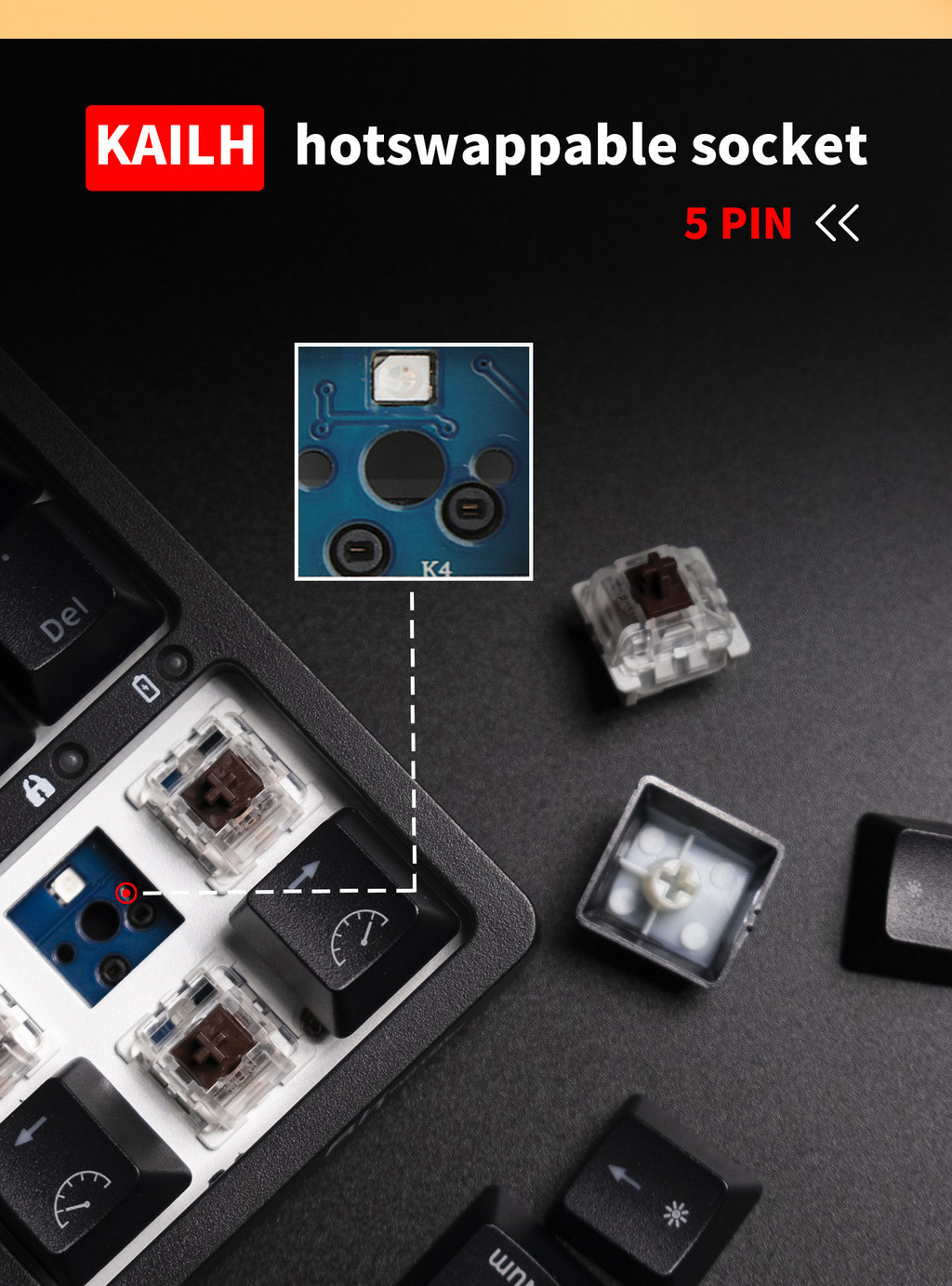 Royal Kludge RK100 Bluetooth 2.4G RGB Hot-Swappable Mechanical Keyboard ...