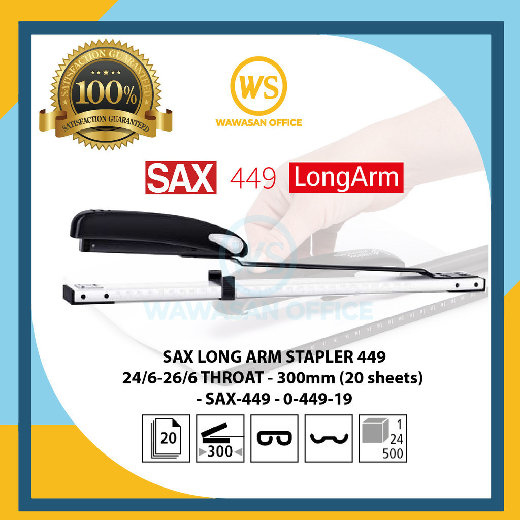 Sax 449 Long Arm Stapler / Sax Stapler / Long Stapler / Booklet Stapler ...