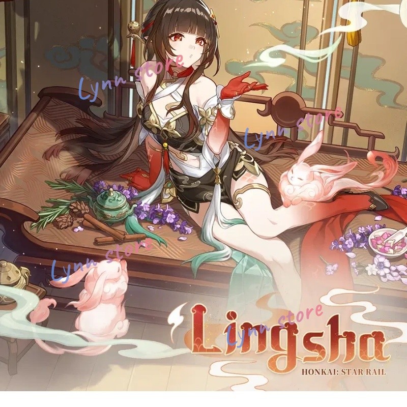 Honkai Star Rail LINGSHA Cosplay Costume Dan Zhu Cosplay Skirts+Wig