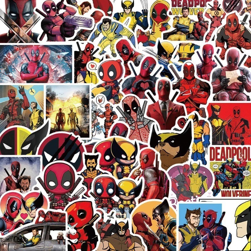 50PCS The Avengers Deadpool 3 Super Hero Stickers Deadpool Wolverine ...