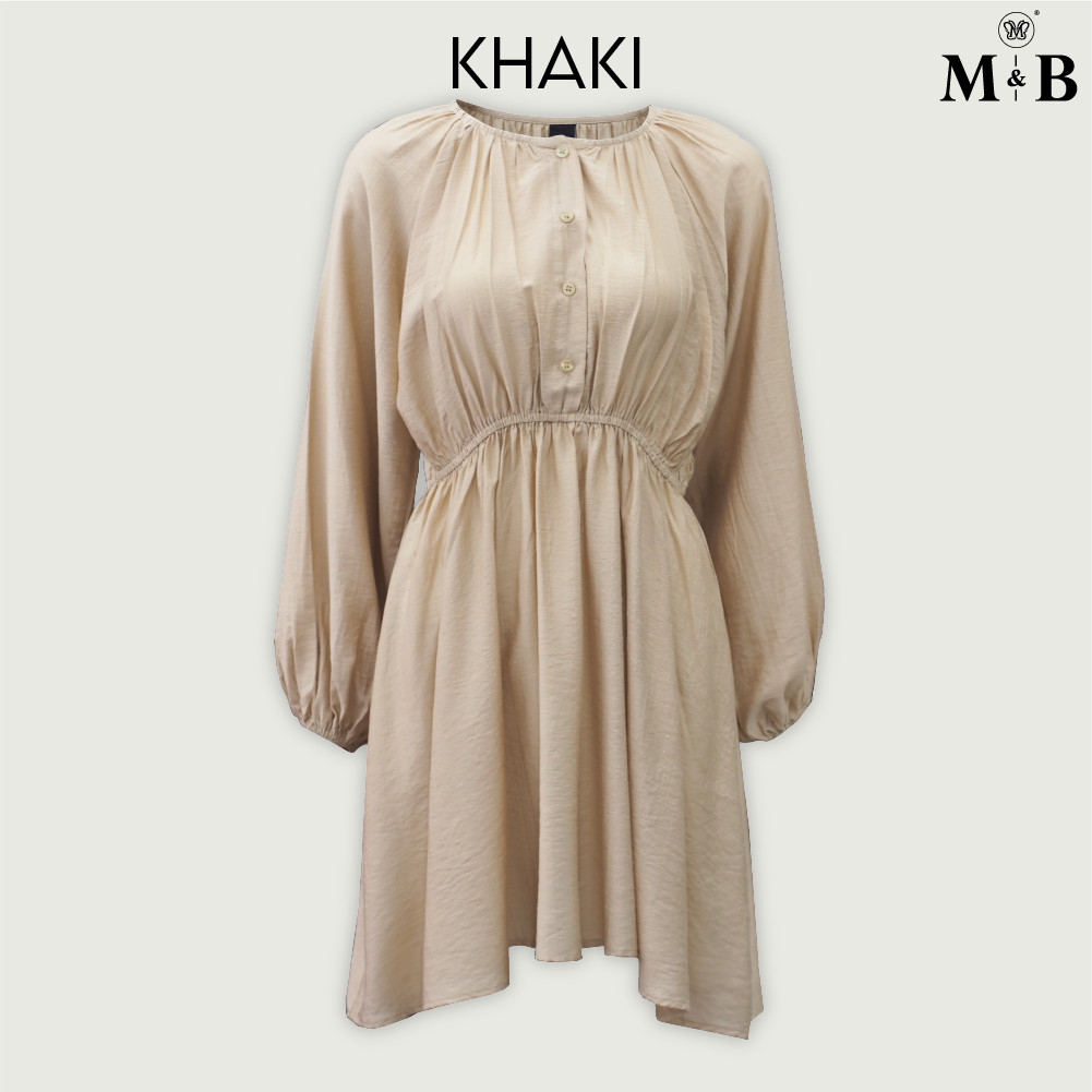 MNB Ladies Dress (1678) Women Long Sleeve Loose Plain Pastel Color Fabric  Casual Daily Wear Fashion | Shopee Malaysia