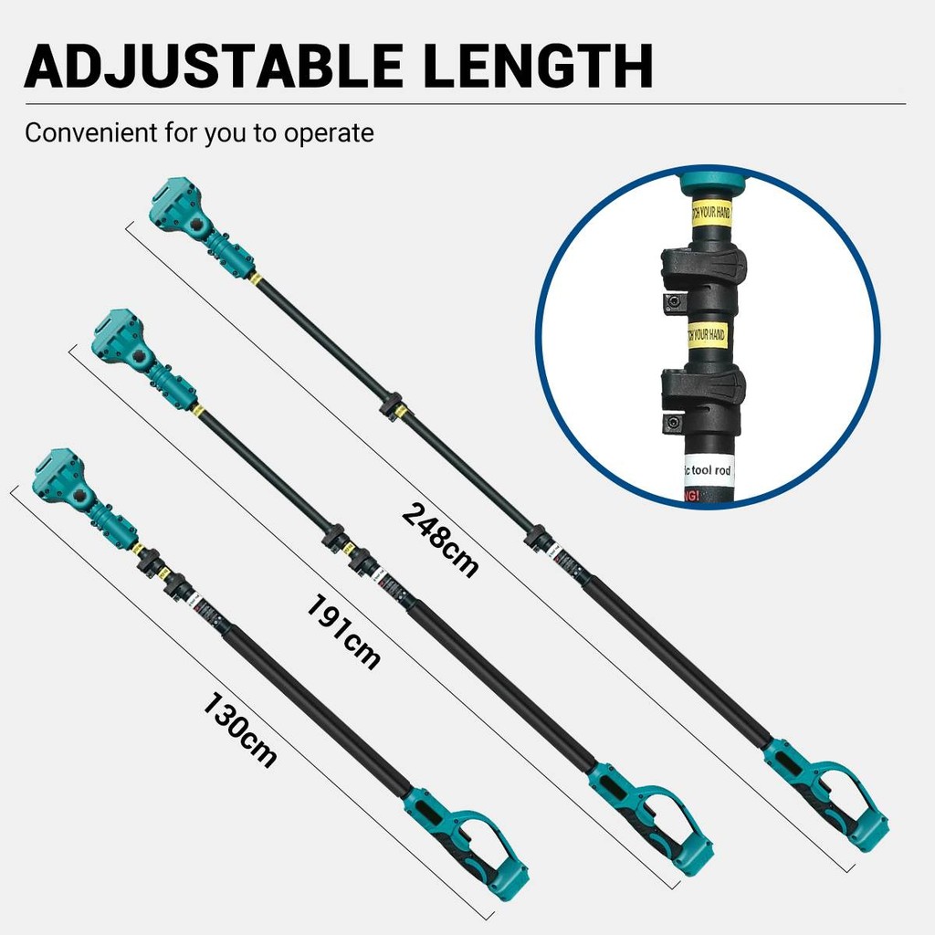 180 Degree Adjustable High Branch Pruning Telescoping Rod Brushless ...