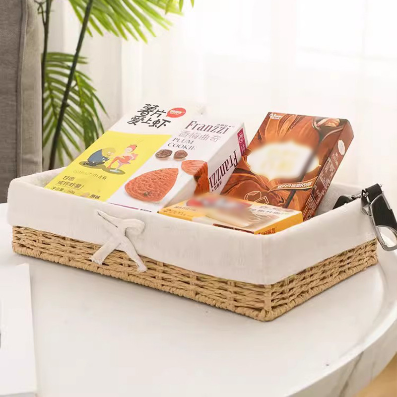 Simple Storage Basket Rattan Woven Desktop Storage Boxes Large Capacity ...