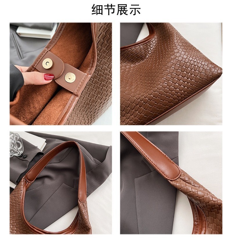 isabella™ Large Capacity Woven Shoulder Bag