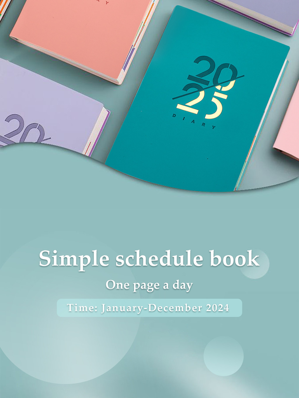 2025 Notebook A5 Daily/Weekly Planner 365 Days Spanish Inner Soft Cover