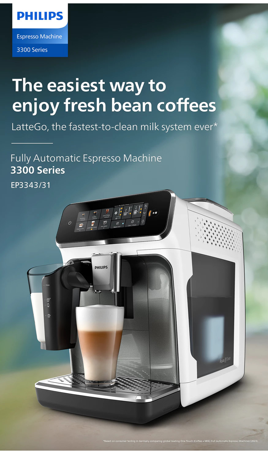 Philips Fully Automatic Espresso Coffee Machine EP3343 Series 3300 ...