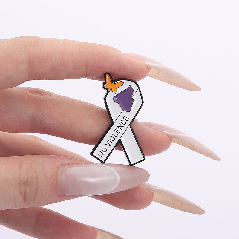 Mental Health Consciousness Ribbon Brooch Pins Cartoon Ribbon Brooch ...