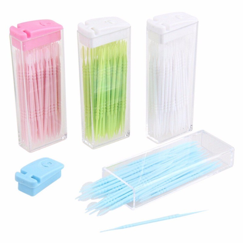 50Pcs/Box Portable Fish Bone Shape Disposable Plastic Toothpicks Teeth ...