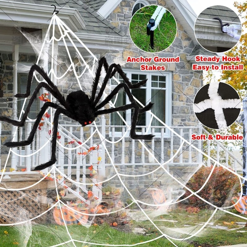 Halloween Spider Web Giant Stretchy Cobweb for Home Bar Decor Haunted ...