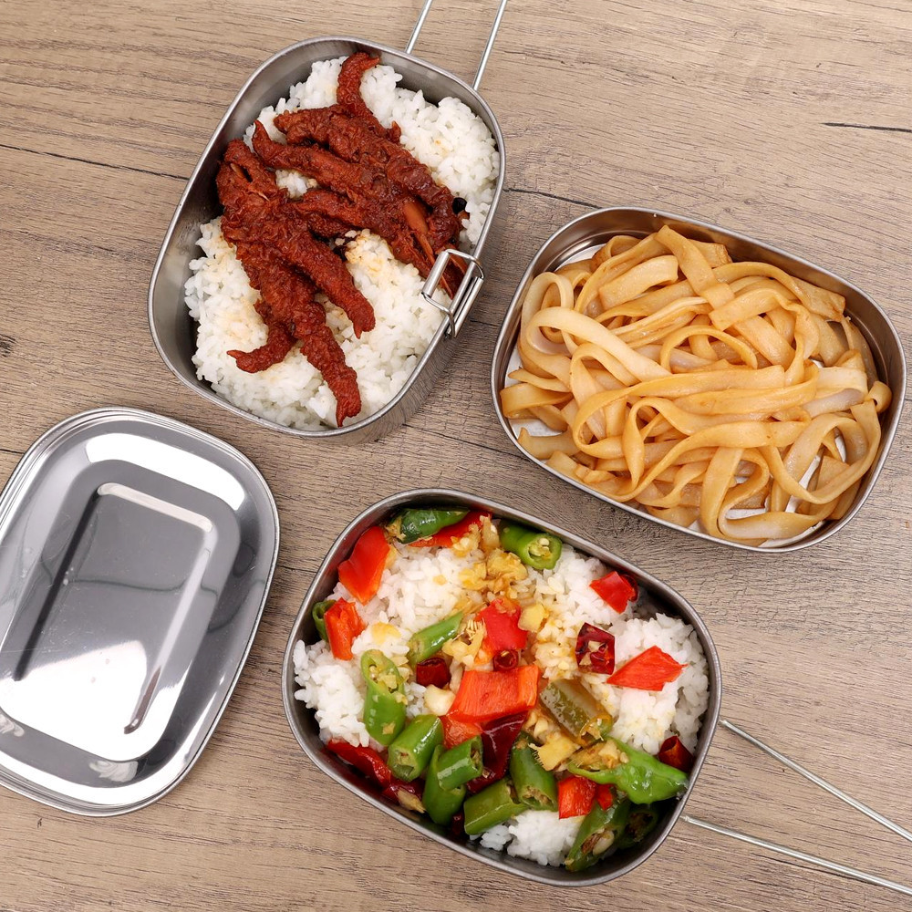 Simple Big Capacity Stainless Steel Bento Box with Folding Handle ...