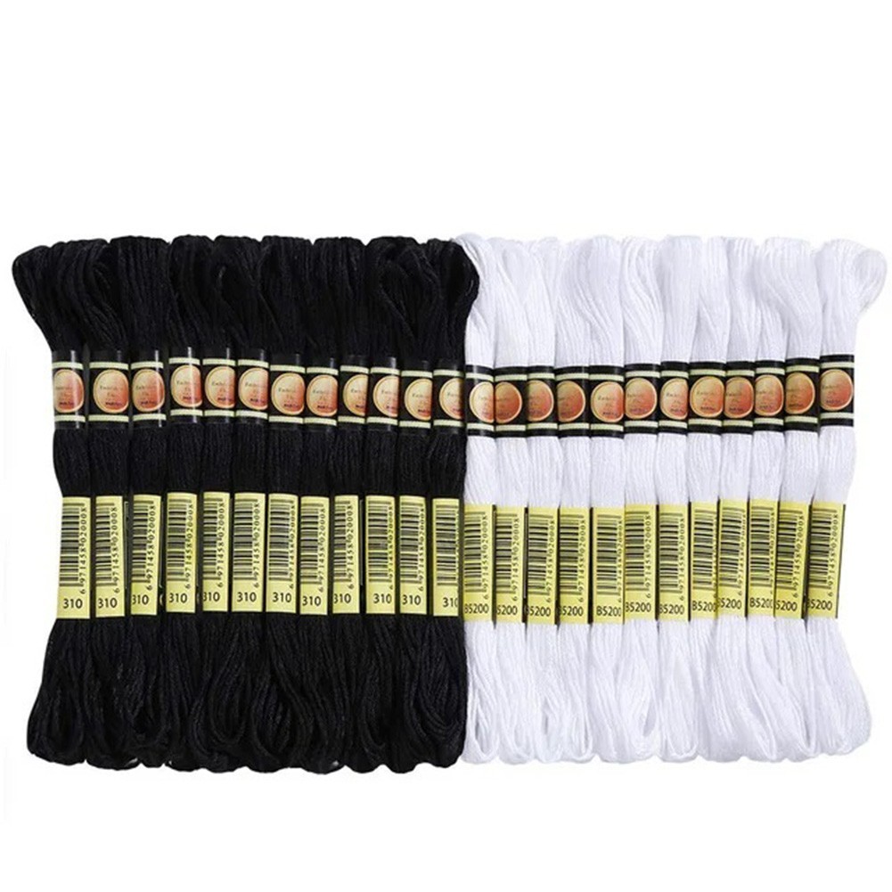 (THEBEST) Diy Embroidery Thread Black And White Embroidery Thread Hand ...