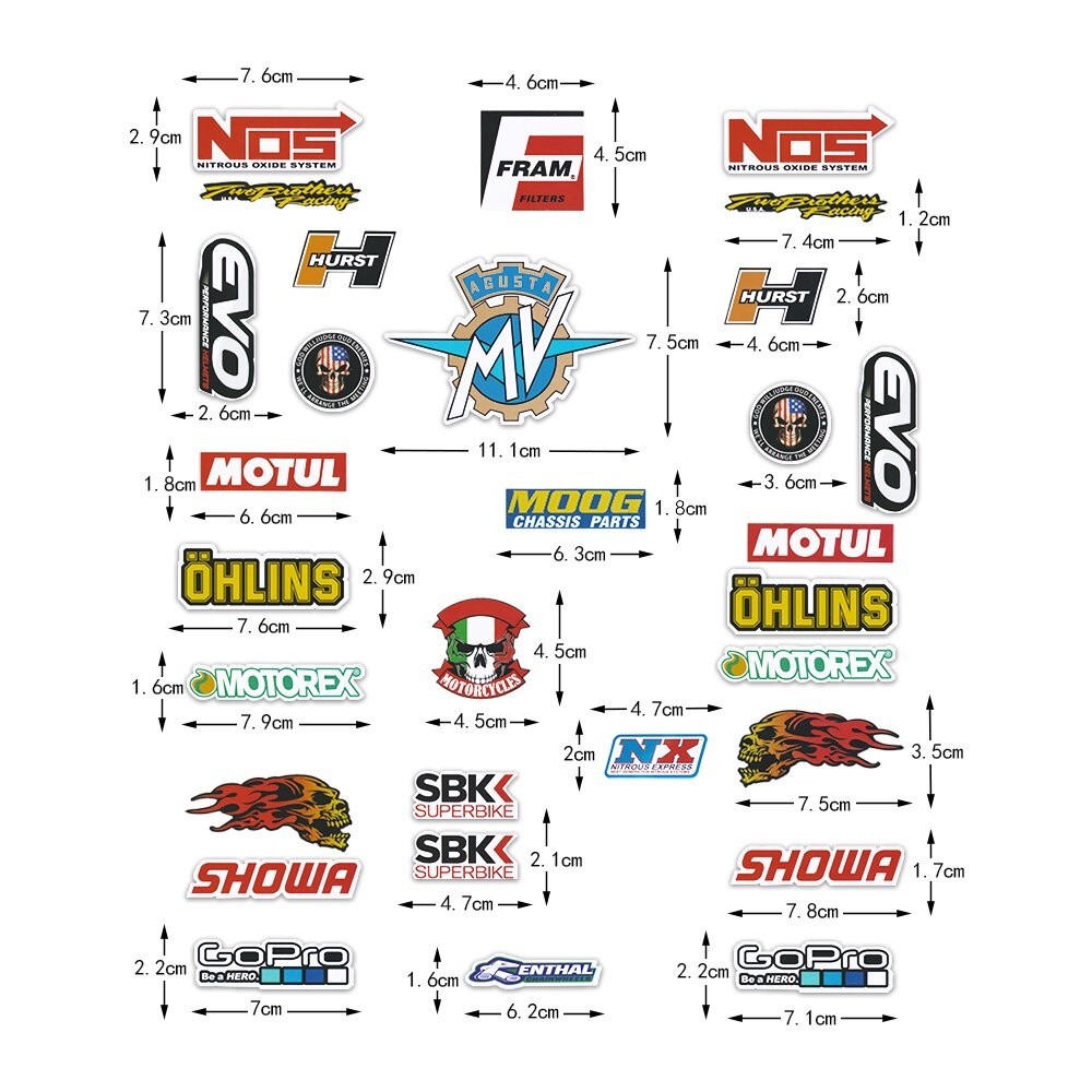 Racing Sponsor Logo Motorcycle Sticker Decor Motor Bike Scooter Body ...