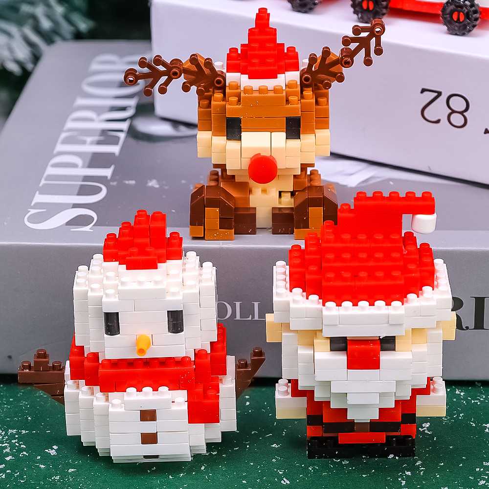 Santa Claus Reindeer Puzzle Assembling Block - Children DIY Christmas ...